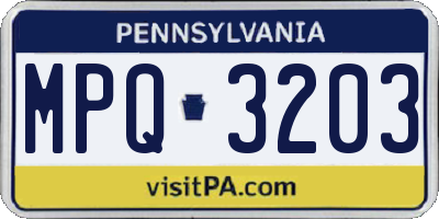 PA license plate MPQ3203
