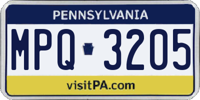 PA license plate MPQ3205