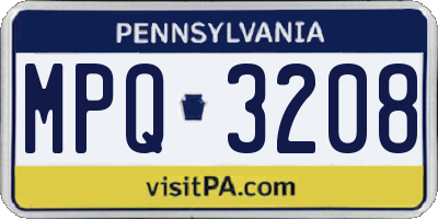 PA license plate MPQ3208