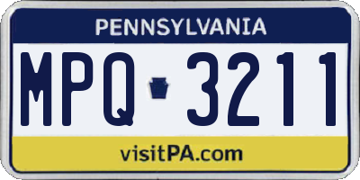 PA license plate MPQ3211