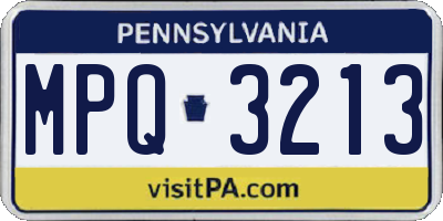 PA license plate MPQ3213