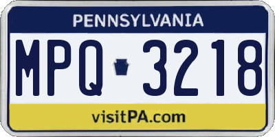 PA license plate MPQ3218
