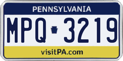 PA license plate MPQ3219