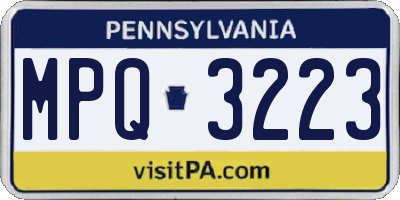 PA license plate MPQ3223