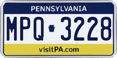 PA license plate MPQ3228
