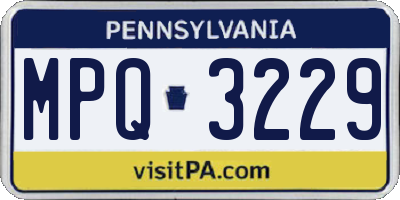 PA license plate MPQ3229