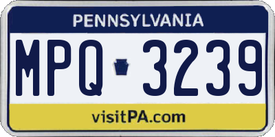 PA license plate MPQ3239
