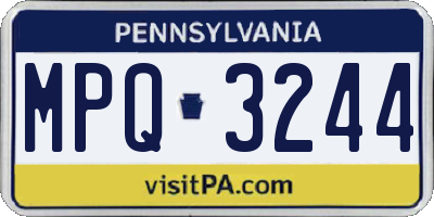 PA license plate MPQ3244