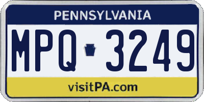 PA license plate MPQ3249