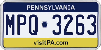 PA license plate MPQ3263