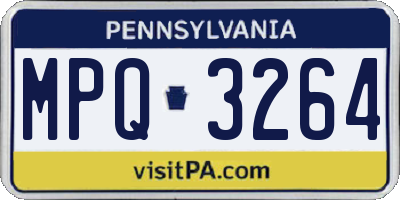 PA license plate MPQ3264
