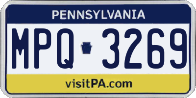 PA license plate MPQ3269