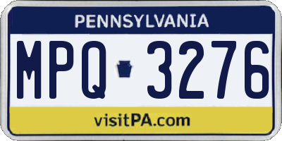 PA license plate MPQ3276