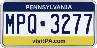 PA license plate MPQ3277