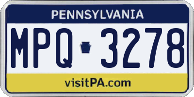PA license plate MPQ3278