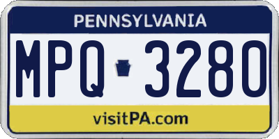 PA license plate MPQ3280