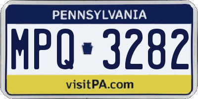 PA license plate MPQ3282