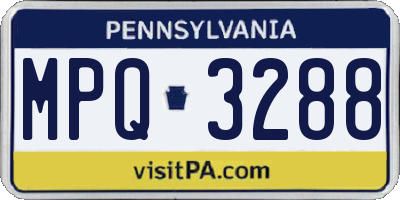 PA license plate MPQ3288