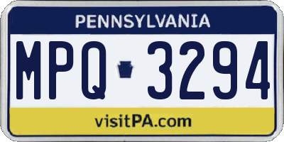 PA license plate MPQ3294