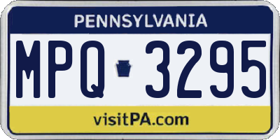 PA license plate MPQ3295