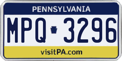 PA license plate MPQ3296