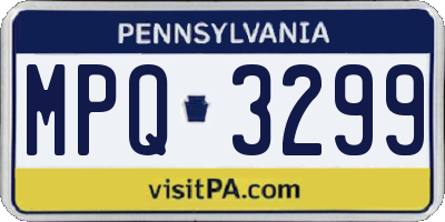 PA license plate MPQ3299