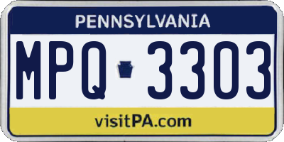 PA license plate MPQ3303