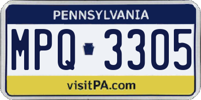 PA license plate MPQ3305