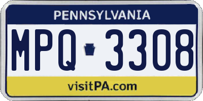 PA license plate MPQ3308