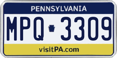 PA license plate MPQ3309