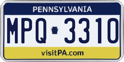 PA license plate MPQ3310