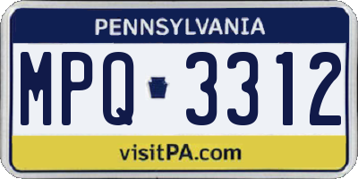 PA license plate MPQ3312