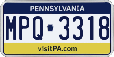 PA license plate MPQ3318
