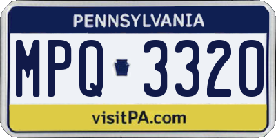 PA license plate MPQ3320