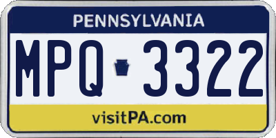 PA license plate MPQ3322