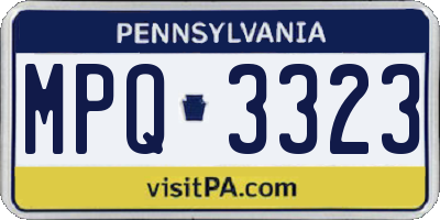 PA license plate MPQ3323