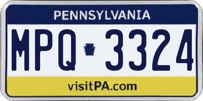 PA license plate MPQ3324