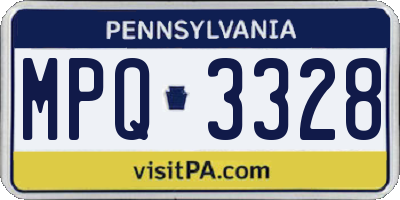 PA license plate MPQ3328