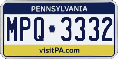 PA license plate MPQ3332