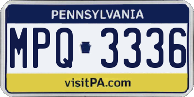 PA license plate MPQ3336