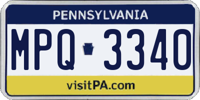 PA license plate MPQ3340