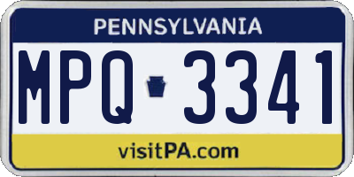 PA license plate MPQ3341