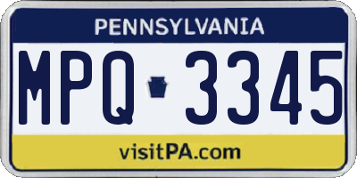 PA license plate MPQ3345
