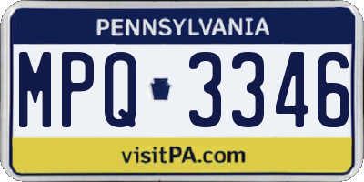 PA license plate MPQ3346