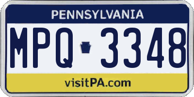 PA license plate MPQ3348