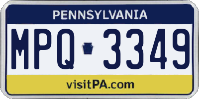 PA license plate MPQ3349