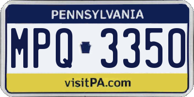 PA license plate MPQ3350