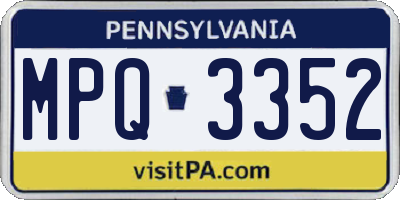 PA license plate MPQ3352