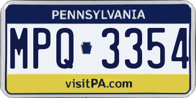 PA license plate MPQ3354