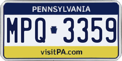 PA license plate MPQ3359